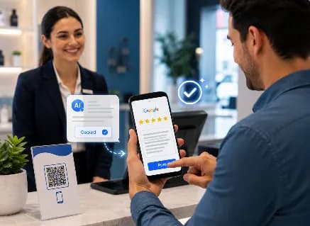 Customer pasting and posting a review in one tap